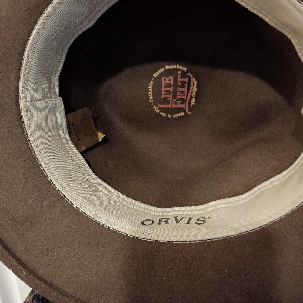 ORVIS VINTAGE MENS SZ M WOOL FELT LITE RIBBON FEDORA - Picture 4 of 9